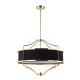 Candelabre, Lustre - Lustra suspendata din metal auriu si tesatura neagra Stesso M