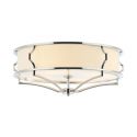 Lustra aplicata din metal cromat si tesatura crem Stesso PL M