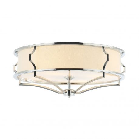 Lustre aplicate - Lustra aplicata din metal cromat si tesatura crem Stesso PL M