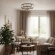 Lustre aplicate - Lustra aplicata din metal maro si tesatura crem Stesso PL M