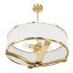Candelabre, Lustre - Lustra din metal auriu si tesatura alb crem Gerdo