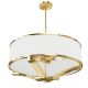 Candelabre, Lustre - Lustra din metal auriu si tesatura alb crem Gerdo