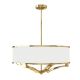Candelabre, Lustre - Lustra din metal auriu si tesatura alb crem Gerdo