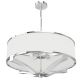 Candelabre, Lustre - Lustra din metal cromat si tesatura alb crem Gerdo