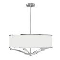 Lustra din metal cromat si tesatura alb crem Gerdo