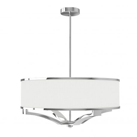 Candelabre, Lustre - Lustra din metal cromat si tesatura alb crem Gerdo