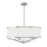 Lustra din metal cromat si tesatura alb crem Gerdo