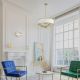 Candelabre, Lustre - Lustra din metal auriu satinat si tesatura alb crem Gerdo