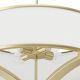 Candelabre, Lustre - Lustra din metal auriu satinat si tesatura alb crem Gerdo