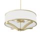 Candelabre, Lustre - Lustra din metal auriu satinat si tesatura alb crem Gerdo