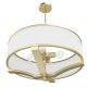Candelabre, Lustre - Lustra din metal auriu satinat si tesatura alb crem Gerdo