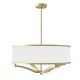 Candelabre, Lustre - Lustra din metal auriu satinat si tesatura alb crem Gerdo