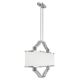 Candelabre, Lustre - Lustra din metal crom si tesatura alb crem Gerdo Oval