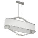 Lustra din metal crom si tesatura alb crem Gerdo Oval