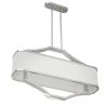 Lustra din metal crom si tesatura alb crem Gerdo Oval