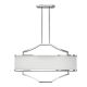 Candelabre, Lustre - Lustra din metal crom si tesatura alb crem Gerdo Oval