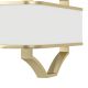 Candelabre, Lustre - Lustra din metal auriu satinat si tesatura alb crem Gerdo Oval