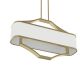Candelabre, Lustre - Lustra din metal auriu satinat si tesatura alb crem Gerdo Oval