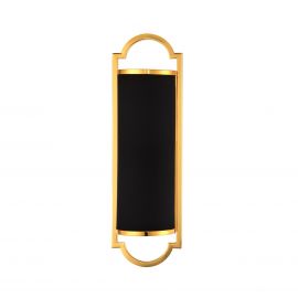 Aplica de perete metal auriu si tesatura neagra Libero