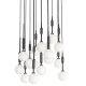 Pendule, Lustre suspendate - Lustra cu 16 pendule pentru tavane inalte, hol, casa scarii Ero XVI Negru 60