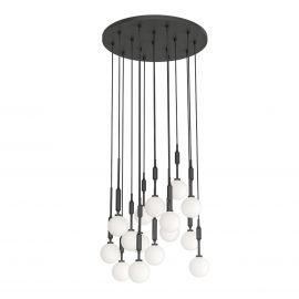 Pendule, Lustre suspendate - Lustra cu 16 pendule pentru tavane inalte, hol, casa scarii Ero XVI Negru 60