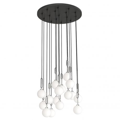 Pendule, Lustre suspendate - Lustra cu 16 pendule pentru tavane inalte, hol, casa scarii Ero XVI Crom 60