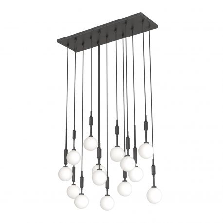 Pendule, Lustre suspendate - Lustra cu 14 pendule Ero XIV Negru 80x25