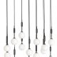 Pendule, Lustre suspendate - Lustra cu 14 pendule Ero XIV Negru 80x25