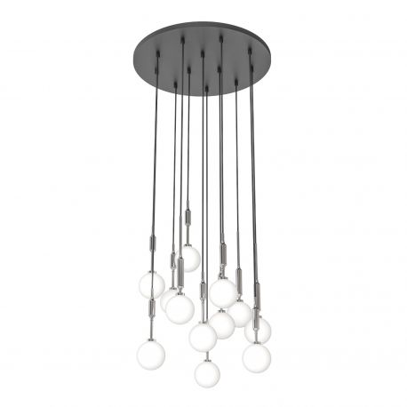 Pendule, Lustre suspendate - Lustra cu 12 pendule pentru tavane inalte, hol, casa scarii Ero XII Crom 60