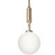 Pendule, Lustre suspendate - Pendul suspendat din metal auriu 31cm si glob sticla Ero I