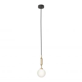 Pendul suspendat din metal auriu 31cm si glob sticla Ero I