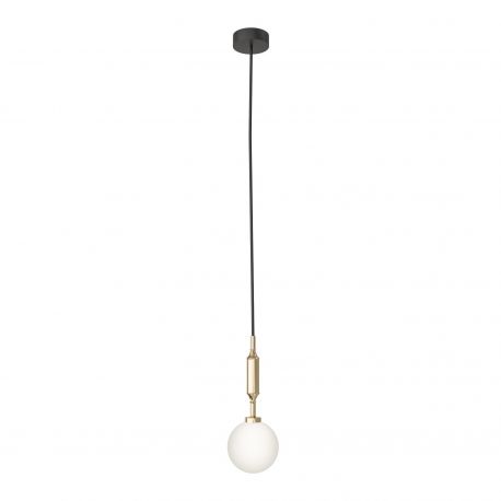 Pendule, Lustre suspendate - Pendul suspendat din metal auriu 31cm si glob sticla Ero I