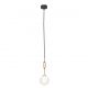 Pendule, Lustre suspendate - Pendul suspendat din metal auriu 33cm si glob sticla Ero I