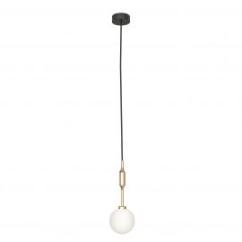Pendul suspendat din metal auriu 33cm si glob sticla Ero I