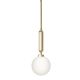 Pendule, Lustre suspendate - Pendul suspendat din metal auriu 43cm si glob sticla Ero I
