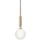 Pendule, Lustre suspendate - Pendul suspendat din metal auriu 43cm si glob sticla Ero I