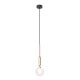 Pendule, Lustre suspendate - Pendul suspendat din metal auriu 43cm si glob sticla Ero I
