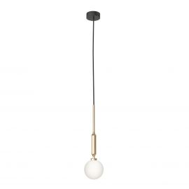 Pendul suspendat din metal auriu 43cm si glob sticla Ero I