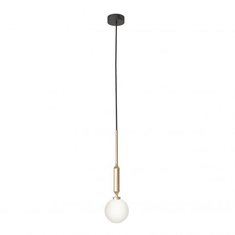 Pendule, Lustre suspendate - Pendul suspendat din metal auriu 43cm si glob sticla Ero I