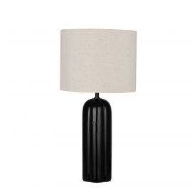 Veioze - Veioza, Lampa de masa din ceramica neagra VALENTO