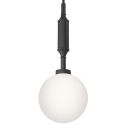 Pendul suspendat din metal negru 31cm si glob sticla Ero I