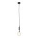 Pendule, Lustre suspendate - Pendul suspendat din metal negru 31cm si glob sticla Ero I