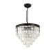 Pendule, Lustre suspendate - Lustra metal negru cu auriu si cristale sticla Artico