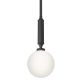 Pendul suspendat din metal negru 43cm si glob sticla Ero I