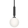 Pendul suspendat din metal negru 43cm si glob sticla Ero I
