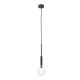 Pendule, Lustre suspendate - Pendul suspendat din metal negru 43cm si glob sticla Ero I