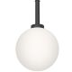 Pendule, Lustre suspendate - Pendul suspendat din metal negru 43cm si glob sticla Ero I