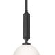 Pendule, Lustre suspendate - Pendul suspendat din metal negru 43cm si glob sticla Ero I