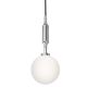 Pendule, Lustre suspendate - Pendul suspendat din metal crom 31cm si glob sticla Ero I