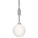 Pendul suspendat din metal crom 33cm si glob sticla Ero I